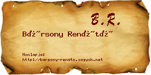 Bársony Renátó névjegykártya