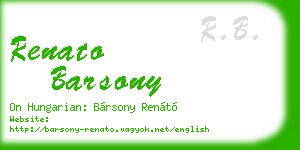 renato barsony business card